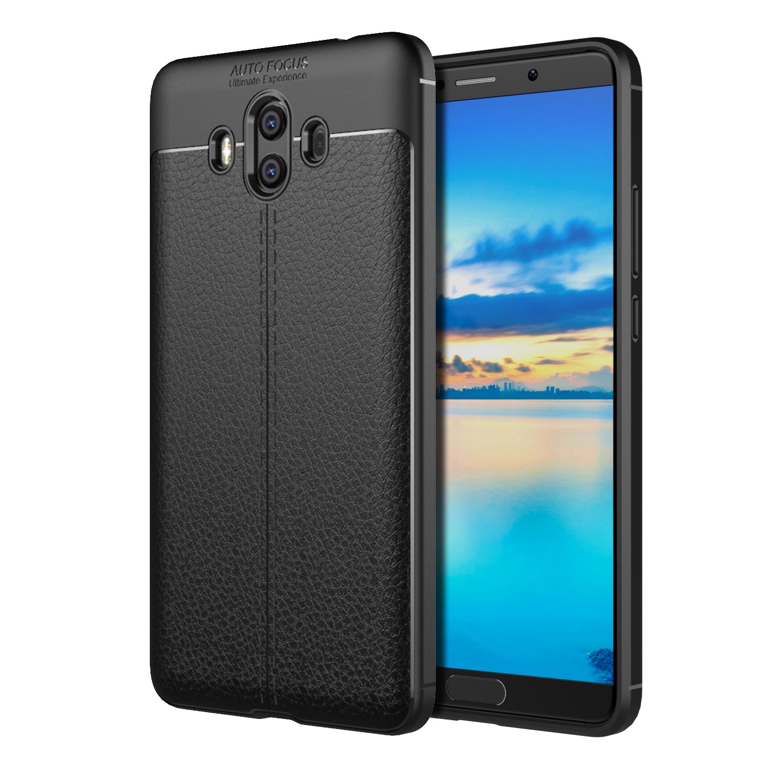 MoKo Huawei Mate Funda Textura de Cuero de la PU Flexible TPU