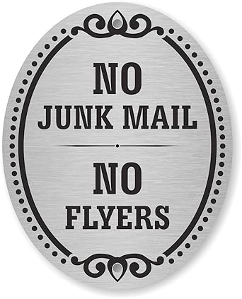 Amazon Com Smartsign No Junk Mail No Flyers Diamond Plate Door Sign 4 X 5 Aluminum Industrial Scientific
