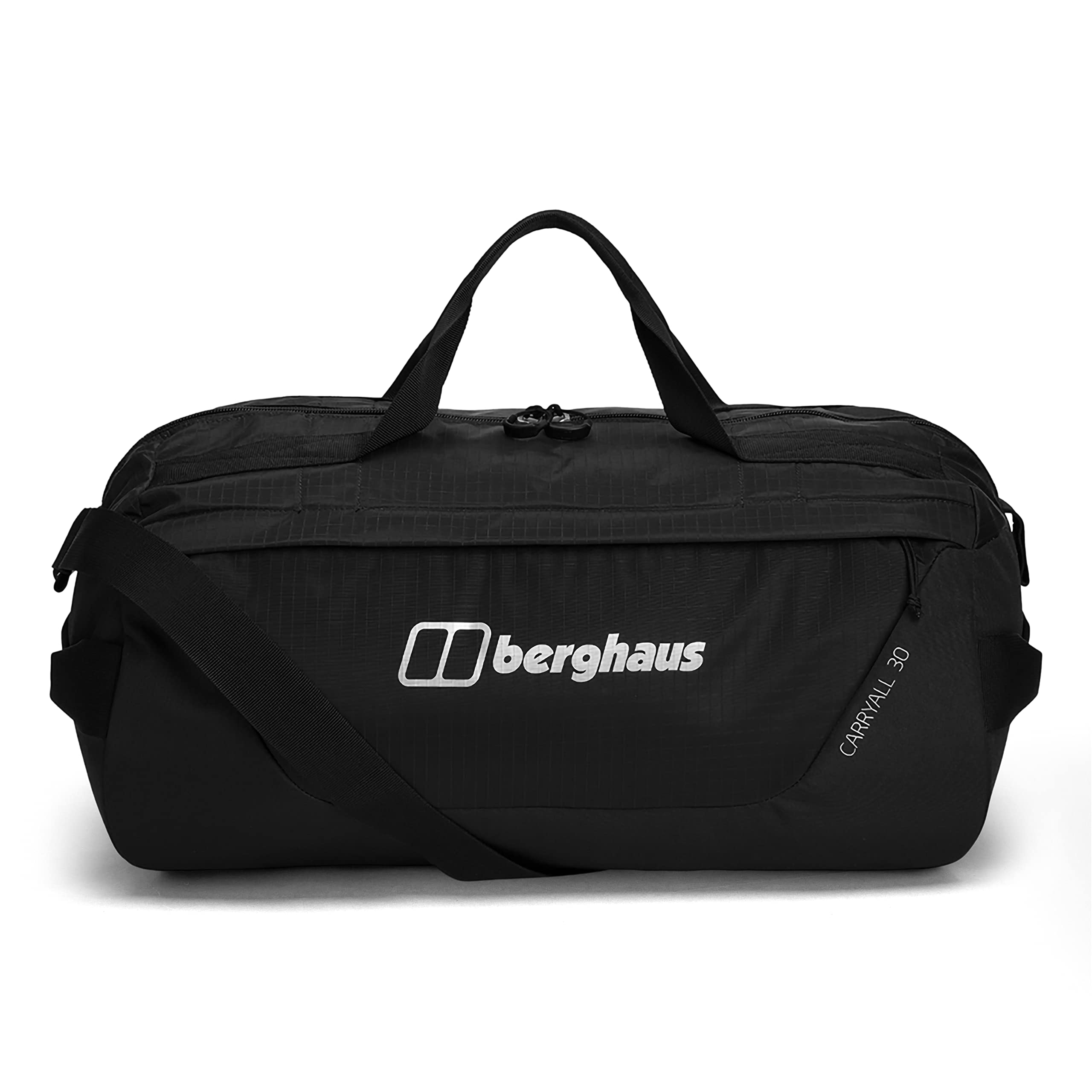 Berghaus Unisex Carry All Mule Holdall 30L Duffel Bag | Compact and Lightweight | Detachable Shoulder Stap Travel Holdall, Black/Black, One Size