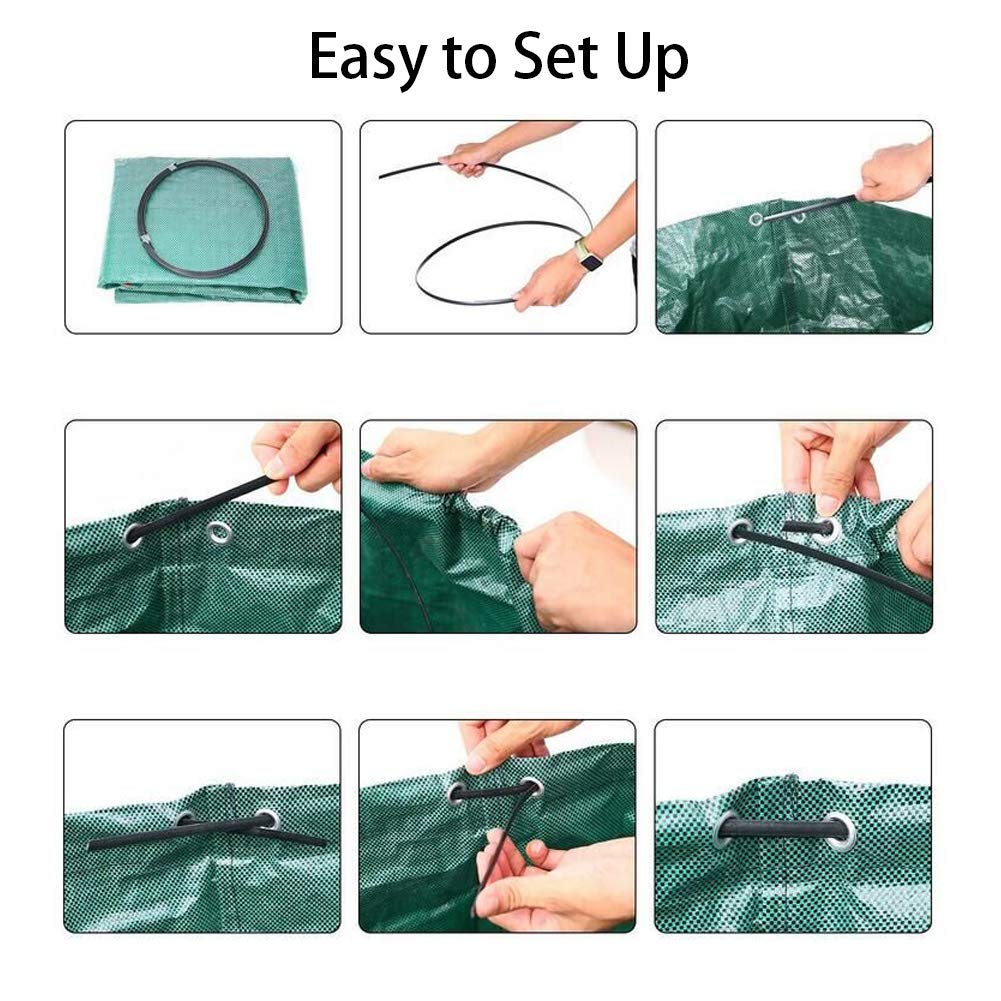 JLMAX Durable 2-Pack 72 Gallons Resusable Garden Bag,Heavy Duty Gardening Bags Durable & Multipurpose Lawn Pool Garden Leaf Waste Bag