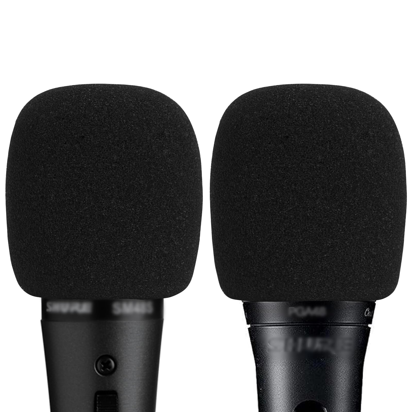 Musiin Microphone Foam Windscreen Compatible with SM48, SM86, PGA48, SM58LC, BETA58A, WA713 Handheld Vocal Microphone Antipop Foam Cover, Sponge Foam Filter, Mic Wind Cover (Black) 2 Pack