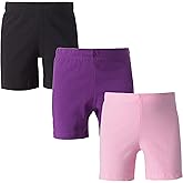 MY WAY Toddlers & Girls Bike Shorts Cotton & Spandex — Biker Shorts for Under Dresses, Cartwheel & Dance - 3 Pack Sizes 2T-16
