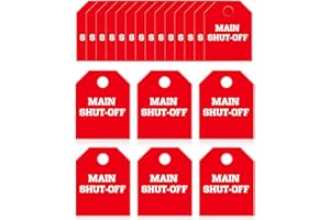 Threehoney 20 Pcs Main Shut Off Valve Tags 2 x 2.5 Inches Plastic Valve Identifier Tag Plumbing Identification Pipe Tags, Whi