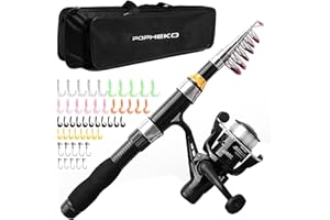 MOUHIKE Telescopic Fishing Pole Reel Combo Ultralight Fishing Rod Spinning Reel with Tackle Bag All-in-One Fishing Accessories Fishing Gear Gifts Kit for Kids Adults Youth Beginner Saltwater Freshwater