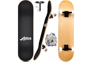 Bestclub Pro Complete Skateboards for Beginners Adults Teens Kids Girls Boys 31x8 Inch Skate Boards 7 Layer Canadian Maple Double Kick Deck Concave Longboards