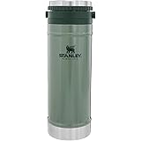 Stanley Classic Travel Press 16oz with Carry Loop, Stainless Steel French Press Coffee Maker, BPA Free Campfire Coffee Pot He