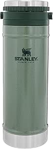 Stanley Classic Travel Press 16oz with Carry Loop, Stainless Steel French Press Coffee Maker, BPA Free Campfire Coffee Pot Heats up Tea or Soup, Great for Camping and Travel, Dishwasher Safe