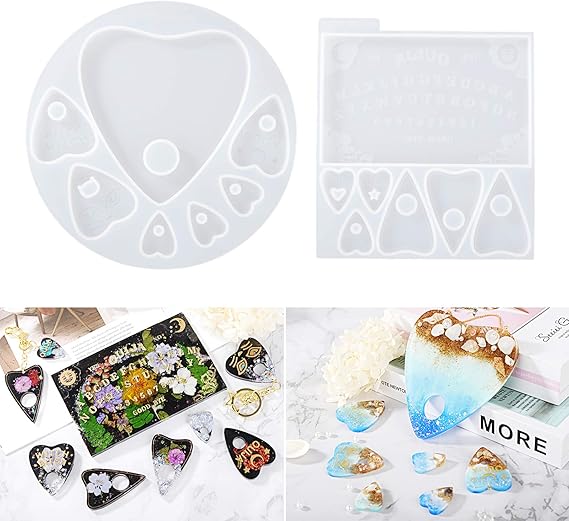 Craft Supplies Tools Molds 6 Inch Round Ouija Board Pendulum Spirit Witch Mystic Silicone Mold Resin Craft Casting Wall Hanging Decorative Constellation