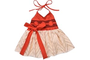 SEJARDIN Baby Girl Moana Fancy Dress Romper Sister Matching Ruffle Lace Outfits Costume