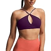 Aoxjox Women's Workout Sports Bras Fitness Adjusted Ariel Halter Bra Yoga Crop Tank