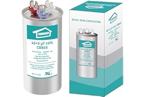 FRIOCASA 45/5 uF 45+5 MFD ±6% Ac Capacitor 370V/440V 50/60Hz CBB65B Air Conditioner Capacitors for AC Unit Fan Motor Start or Pool Pump or Air Condenser Straight Cool