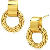 JeanBeau Chunky Gold Geometric Circle Hoop Dangle Earrings for Women, Trendy Statement Multi Layer Dangling Huggie Earing Prom Fashion Jewelry Gift