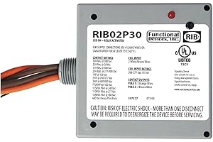 Functional Devices RIB02P30 Power Relay, 30 Amp DPST-N/O, 208-277 Vac Coil, NEMA 1 Housing