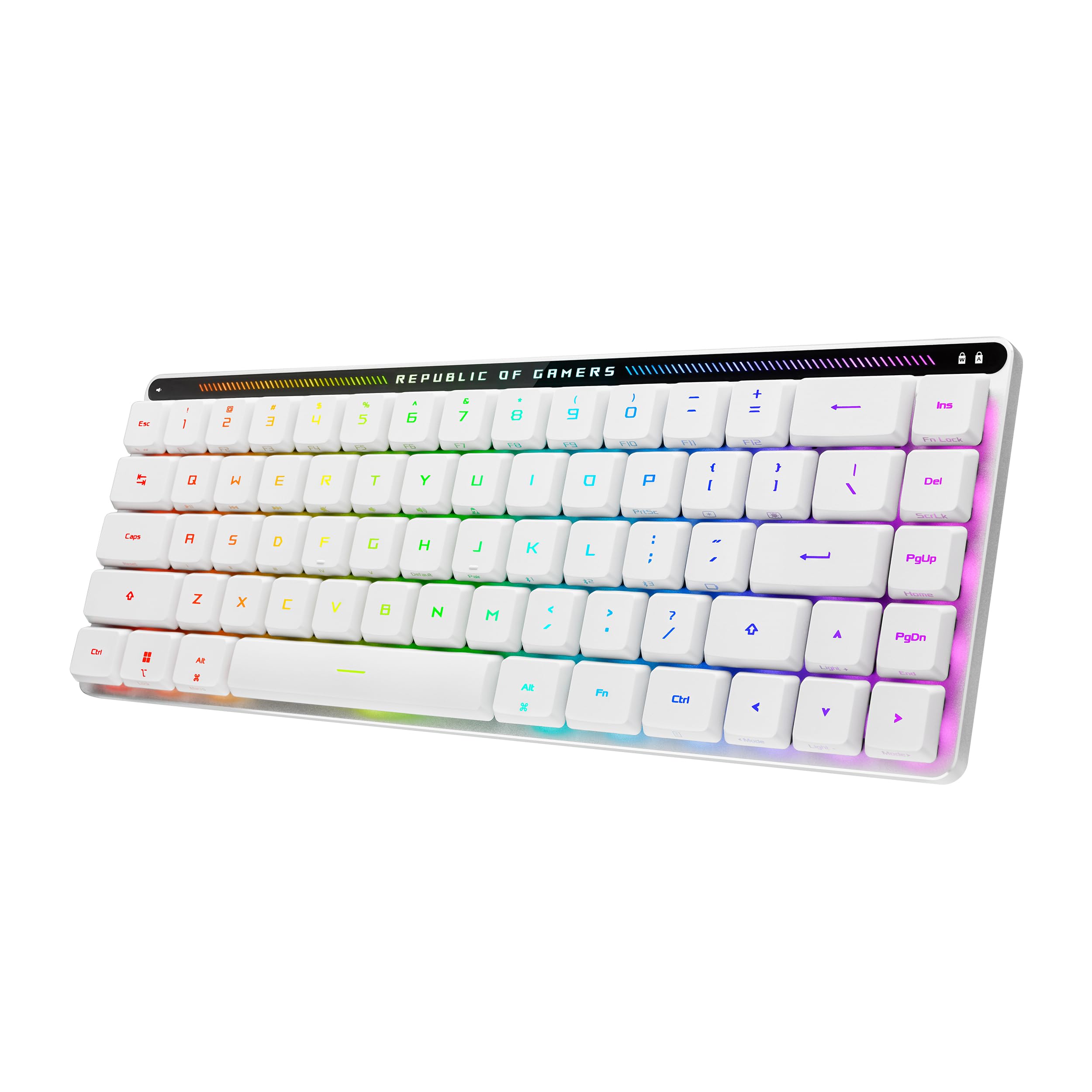 ASUS ROG FALCHION RX LOW PROFILE, Tastiera da Gaming Senza Fili, Bianca