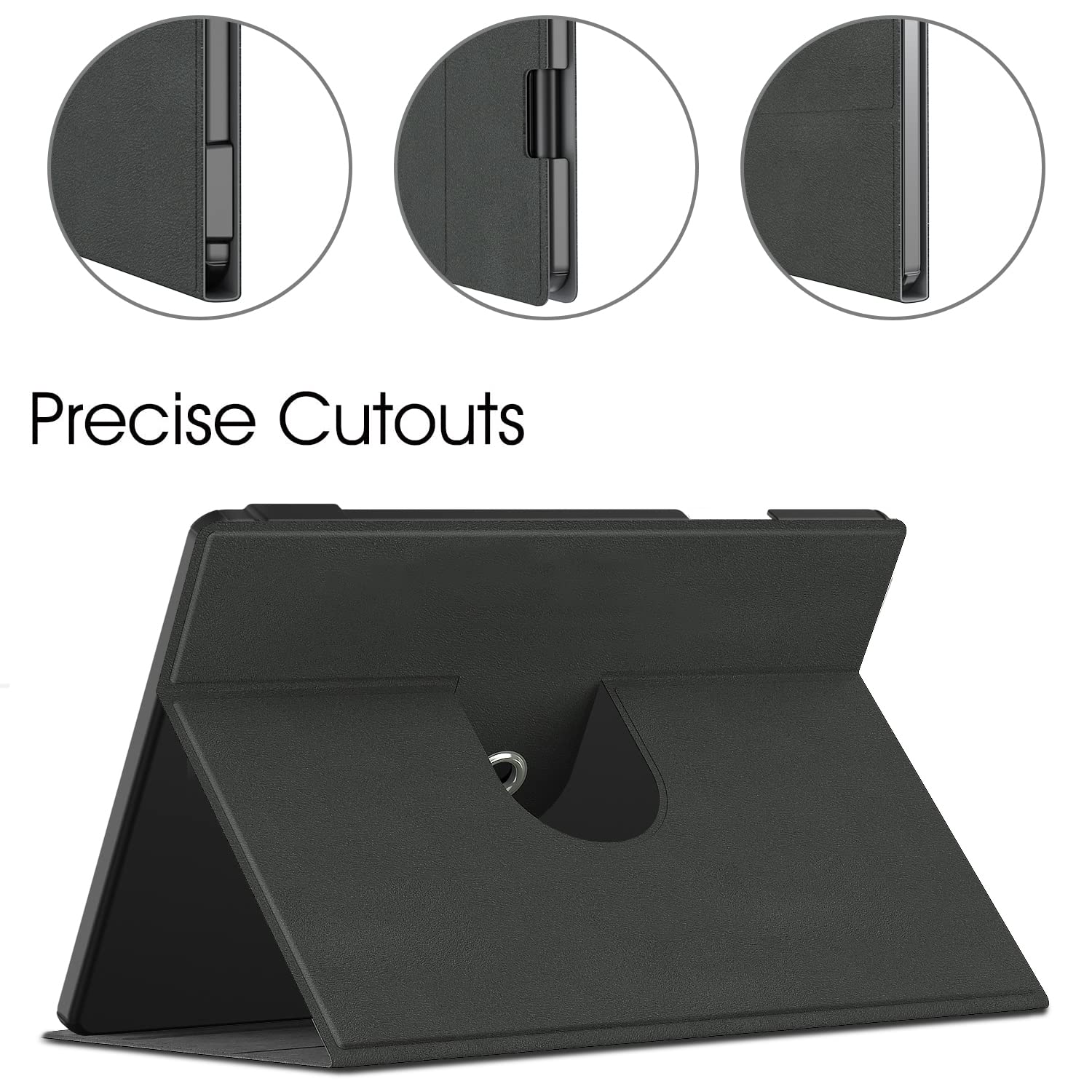 E NET-CASE Case for Kindle Scribe 10.2 inch 2024 & 2022 Released, Multi-Viewing Adjustable 360 Degree Rotating Stand Cover for Kindle Scribe 10.2”, Auto Sleep/Wake with Pen Holder, (Black)