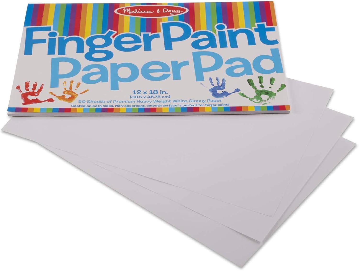 Melissa & Doug Finger Paint Paper Pad (12 x 18 inches) - 50 Sheets, 2-Pack: Toys & Games