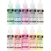 Tulip Glow in the Dark Dimensional Fabric Paint, Permanent DIY Fashion Art, Multi-Surface Craft Paint, Great for Costumes, Pumpkins, Decor, Pack of 10