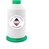 Sissewpro 8oz UV Resistance Tex90 Bonded Polyester Thread 92 Heavy Duty Outdoor Marine Upholstery Thread for Sewing Machines,Awnings,Boat Covers,Furniture, Car Seats,Sails,Vinyl,Canvas 2350yds（WH）