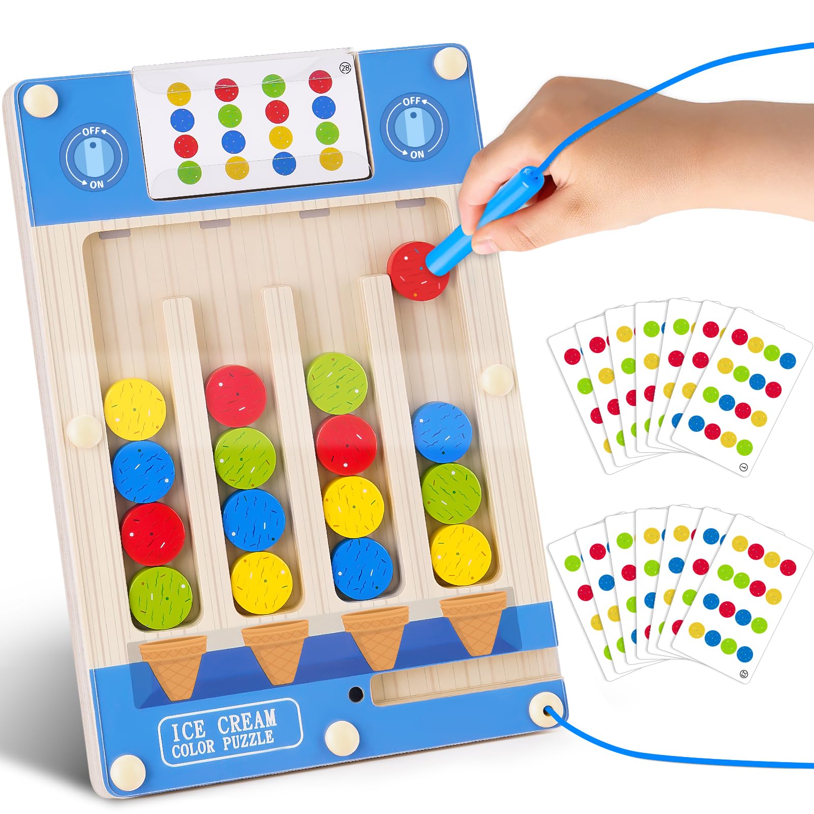 4-5-3-6 Year Old Girl Boy Gifts, Magnetic Maze Puzzle Toys for 3-5 Year Old Kids Girls Wooden Color Matching Games for 4 5 6 Year Olds Boys Educational Travel Sensory Toys for Autism Birthday Presents