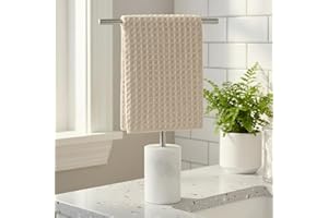 KES Hand Towel Stand for Bathroom Countertop T Shape Towel Holder with Small Marble Base, Free Standing Hand Towel Rack 18/8 