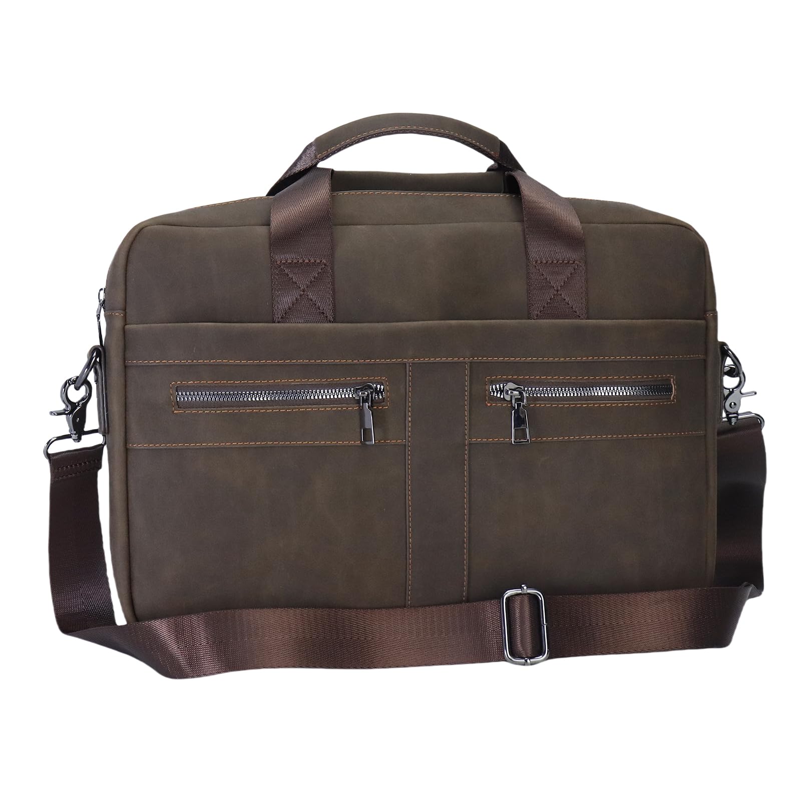 Photo 1 of 14" Roomy/15.6" Compact Laptop Messenger Bag for Men, Vintage Faux Leather Briefcase - Crossbody Business Travel Satchel (A Coffee)
