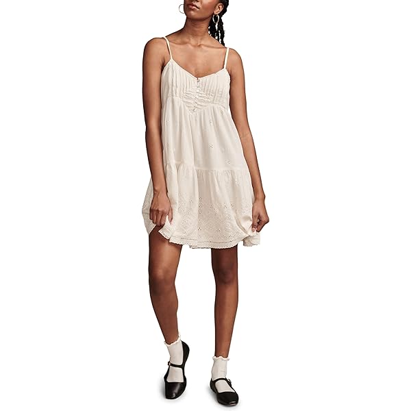 Lucky Brand Women's Drop Waist Embroidered Mini Dress, Caviar, S at Amazon  Women's Clothing store