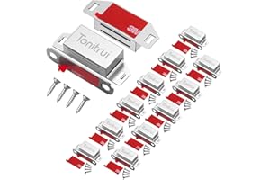 Tonitrui Cabinet Door Magnet, Flat Bottom Cabinet Magnetic Catch with Adhesive, Easy to Install,Only Takes 1 Minute,35lb Magnetic Cabinet Door Drawer Latch(Sliver, 12Pack)