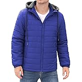 HEEKPEK Men’s Puffer Jacket with Detachable Hood Lightweight Water-Resistant Full Zip Winter Coats Insulated Puffy Jackets