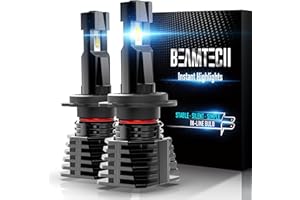 BEAMTECH H7 Bulb, Fanless In Line 6500K Xenon White Fog Light Bulb for ATV UTV Halogen Replacement Fog Light