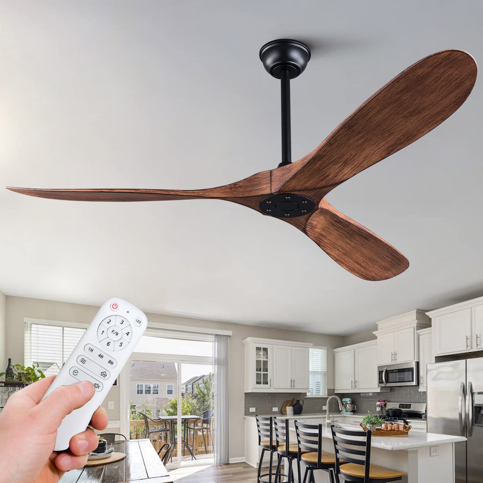 Mua 60'' Ceiling Fan without Light, Modern ABS Ceiling Fan with Remote
