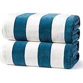 Loon & Lake Sand Resistant Beach Towels Set of 2 | Waffle Weave Reverse to Classic Plush Velour | 2 Pack 30" x 60" | Crafted from 100% Combed Cotton | Wolfeboro Collection - Adriatic Blue