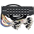 Seismic Audio Rack Mount 24 Channel TRS Combo Splitter Snake Cable-5' and 15' XLR Trunks (SARMSS-24x515)