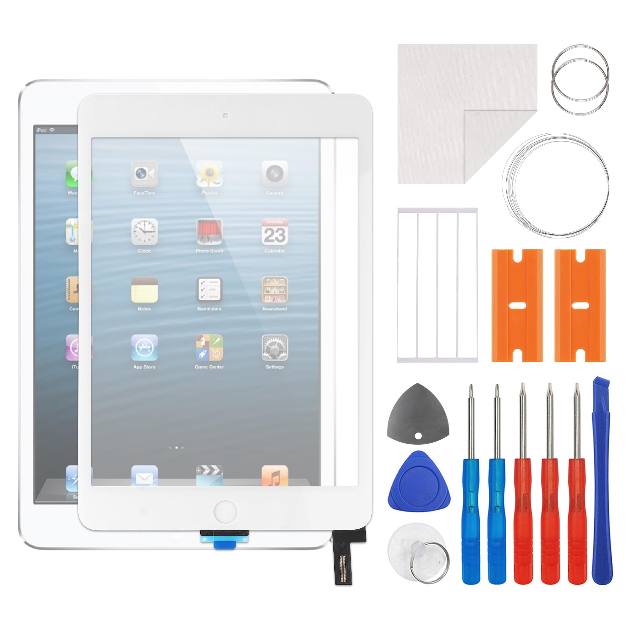 Photo 1 of SWARK New Touch Screen Digitizer Replacement for iPad mini 4 2015 A1538 A1550 with OCA Adhesive Repair Tools Kit-No LCD Screen-White