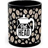 Pot Head Coffee Ceramic Coffee Mug 11oz Plant Lover Funny Pun - Tea Coffee Mug with Comfortable Grip - Unique Fun Gift Cup for Office or Home - Vibrant Long-Lasting Print ID45211