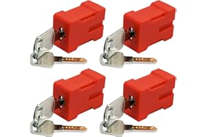 HiLKCO Plug Locks Electrical Cord Plug Lockout Device 2 Pack Locking Safety Lock Fits 2 and 3 Prong Plugs Electrical Shutdown Service, 2 Keys per Lock,Keyed Differ