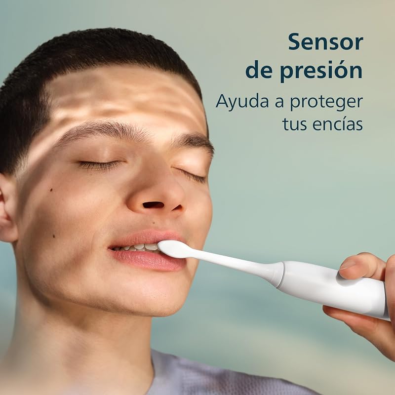 Sonicare Serie 3100 - Cepillo dental sónico, sensor de presión, 3 niveles de intensidad, EasyStart, SmarTimer, autonomía de 14 días, estuche, blanco, pack doble, HX4072/41, [Nuevo]
