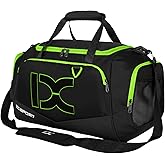 Sports Gym Bag,INOXTO Travel Duffel Bag with Dry Wet Pocket And Shoe CompartmentFor Women and Men,40L/55L Fitness Waterproof Weekender Bag For Swim Sports Travel Working Out (Black green, 40L)