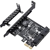 BEYIMEI PCIE 1X to 2 Port 19Pin Expansion Card, USB 3.2 GEN1 Super Speed 5Gbps PCI Express Card for Windows 11, 10, 8.1, 8, 7