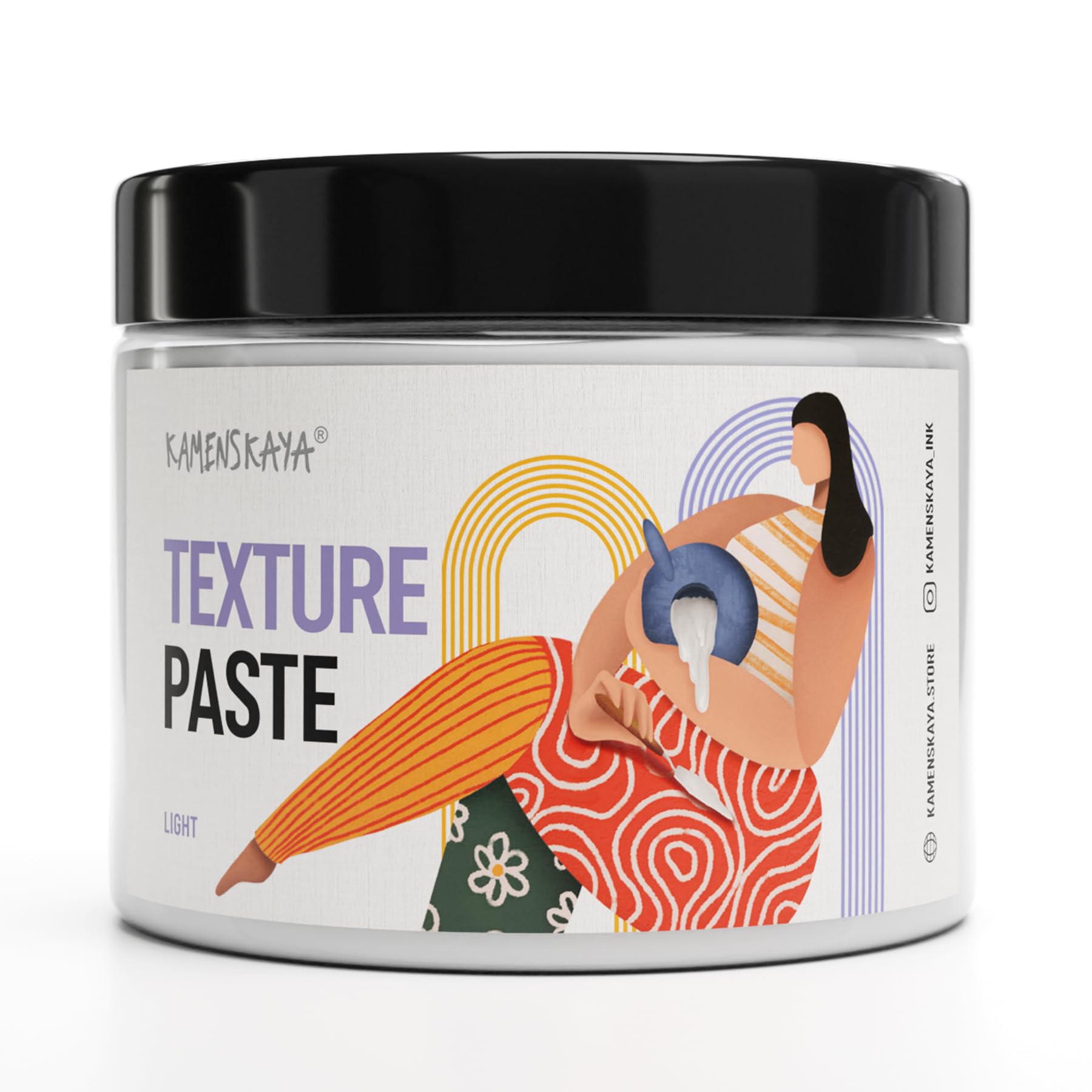 KAMENSKAYA Light Texture Paste - Modeling Paste Acrylic Medium - 16.9 fl oz (500 ml)