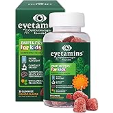 eyetamins Nurtureyes Eye Health Gummy for Kids - 30 Easy-to-Chew, Mango Gummies - Ophthalmologist- Created Kids Eye Vitamins - Natural, Vegan, and Non-GMO Formula