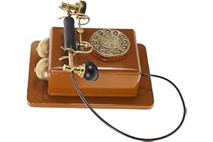 OSOLADY Retro Wall Mountable Antique Phone Ornament, Vintage Rotary Dial Landline Decor with Corded Design