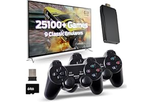 MUSBOY Retro Game Console, Wireless Retro Gaming Console with Built-in 9 Emulators, 25100+Games, 4K HDMI Output, Dual 2.4GHz Wireless Controller, Plug and Play Video Game Console