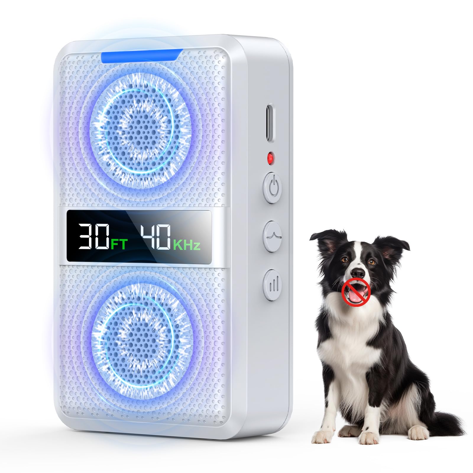 SAMULE Dog Bark Deterrent Device, Smart Anti Barking Device for Dogs | Ultrasonic Bark Box with 3 Frequency Settings, Outdoor