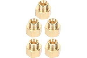Kisangel 5Pcs Brass Hose Conversion Connector G3/8 Female to 9/16 Male Swivel Adapter for Garden Watering