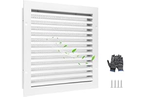 FLOWILD 12" x 12" Gable Vent Aluminum Alloy Wall Vent with Screen, Stylish Design Louvered Attic Vents Outdoor Vent Cover, Optimal Airflow Design Ideal for Shed/Attic/Garage - Vent Opening: 10" x 10", White