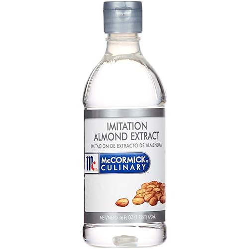McCormick Culinary Imitation Almond Extract, 16 fl oz - One 16 Fluid Ounce Bottle of Clear Almond Extract for Baking, Best in Baked Goods, Desserts, Beverages and More