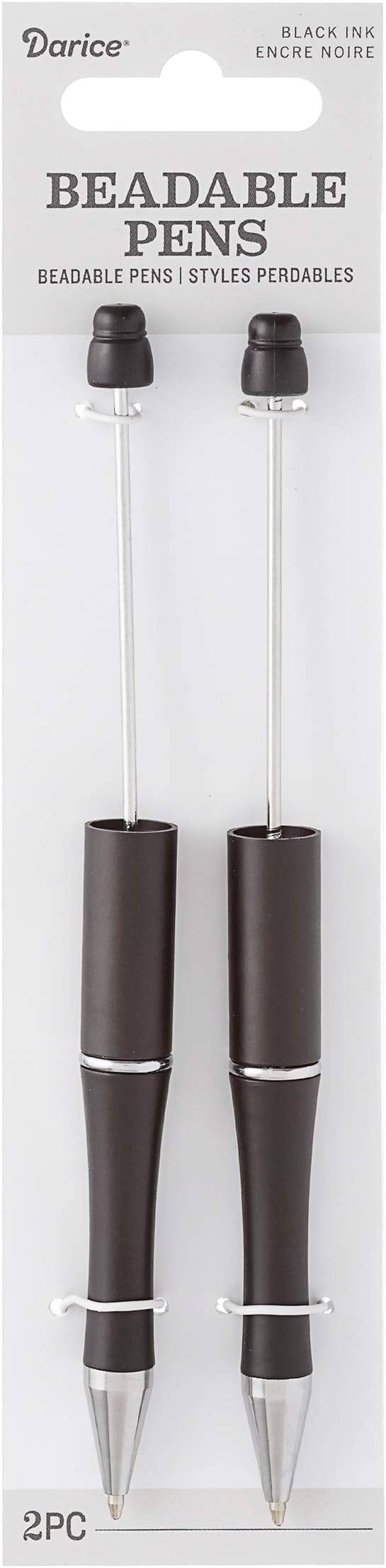 Darice Black Beadable Pen Shaft Ink, 2 Pieces