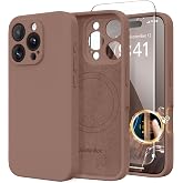 SuydanBox Magnetic for iPhone 16 Pro Max Case Silicone Brown | Fit for MagSafe, Screen Protector, Full Camera Protection, Silicone Shockproof Protective Phone Case for iPhone 16 Pro Max