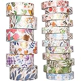 YUBBAEX Floral Gold Washi Tape Set VSCO Foil Masking Tape Decorative for Arts, DIY Crafts, Bullet Journal Supplies, Planners,
