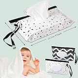 SANNIX 2 Pack Baby Wipe Dispenser Reusable Portable Wipe Holder Black White view 2